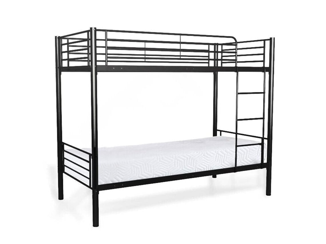 Litera Doble 90Cm Metal As110 Negro 1 Colchón 90X190Cm SALDOSYSTOCKS