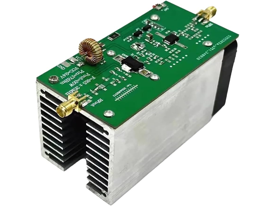 Amplificador De Potencia De 915 Mhz Y 20 W Con Disipador De Calor Para Radioaficionados (24 V-28 V)