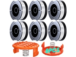 Paquete De 6 Carretes De Hilo Con 2 Tapas Para Desbrozadora Black+decker Af-100-3zp Henten Home