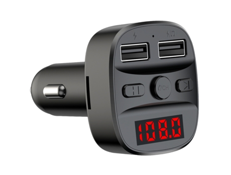 Transmisor FM inalámbrico Bluetooth Reproductor de MP3 para coche Multifuncional CZ-MP3-05 Negro PETHUEL