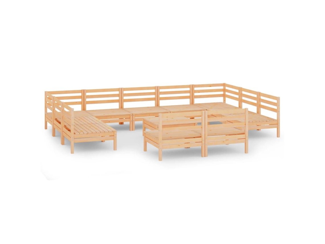 Maison Exclusive - Juego De Muebles De Jardín 12 Piezas Madera Maciza De Pino
