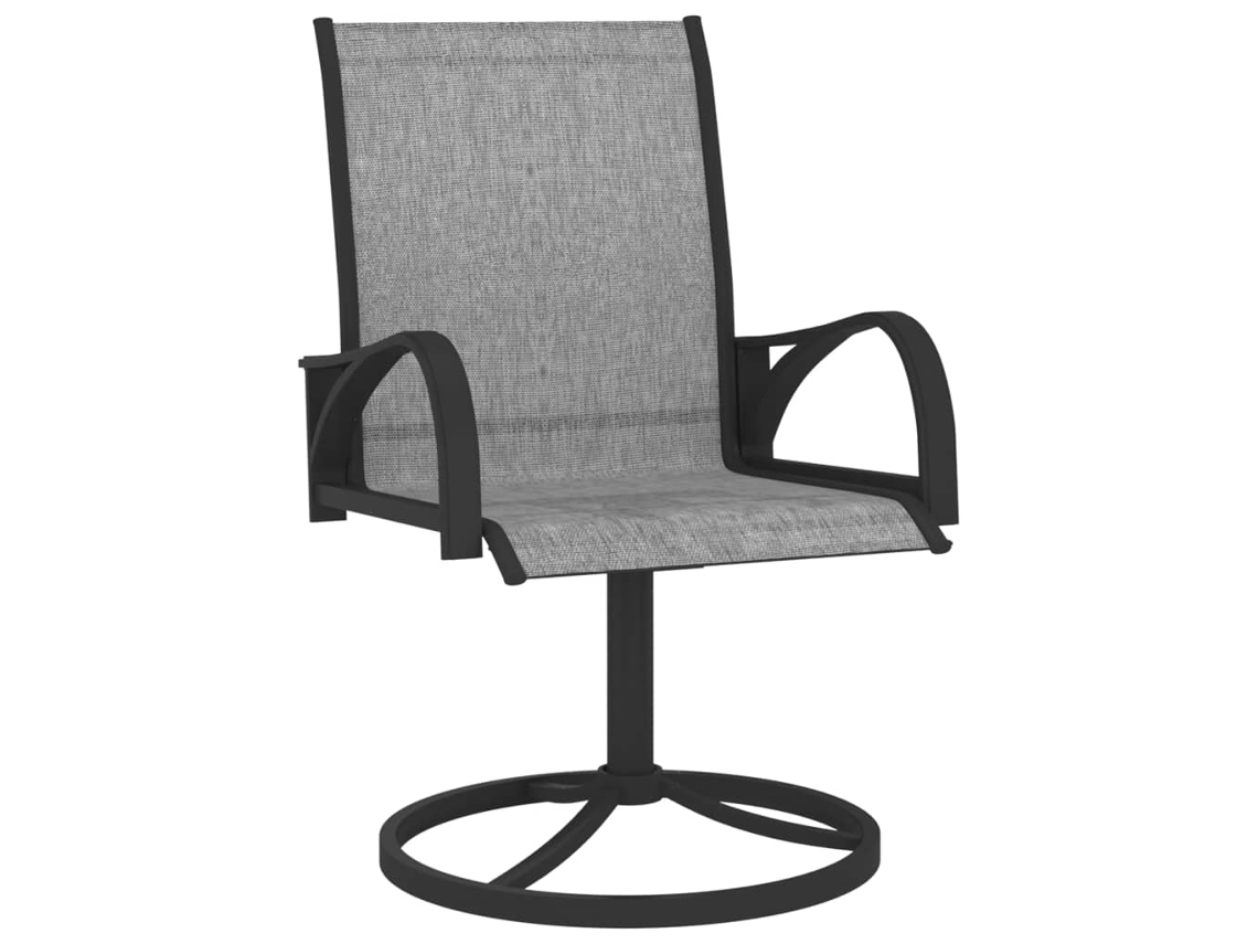 Pack 2 Uds Sillas Giratorias De Jardín | Silla De Exterior | Sillon Jardín Textilene Y Acero Gris Wsd84909
