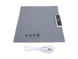 Bandeja Calefactora Eléctrica, De Silicona Enrollable, 5 Niveles De Temperatura, Temporizador (1h/2h/4h), Enchufe Estadounidense, 110v, Gris.