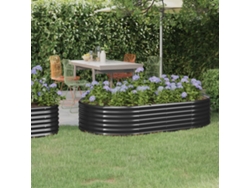 Jardinera elevada de acero revestida con polvo antracita (175 x 100 x 36 cm) Dkd Home Decor
