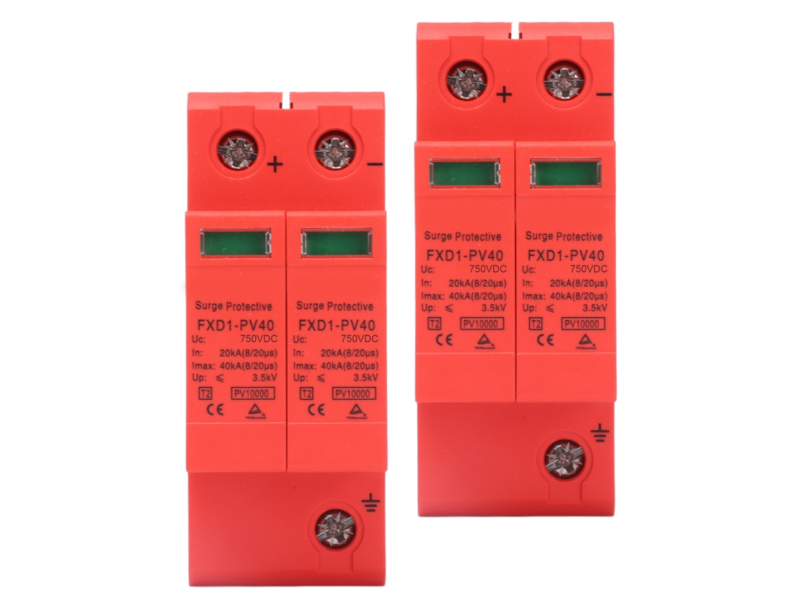 2026dz-2pcs Dispositivos Protector Spd 40ka Arrester Para Paneles Fotovoltaicos Dc 2p Fxd1‑pv40