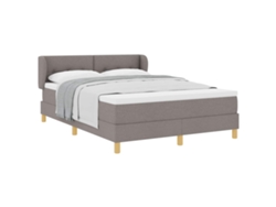 Maison Exclusive - Cama Tipo Box Spring Con Colchón Taupé 140 X 190 Cm Tela