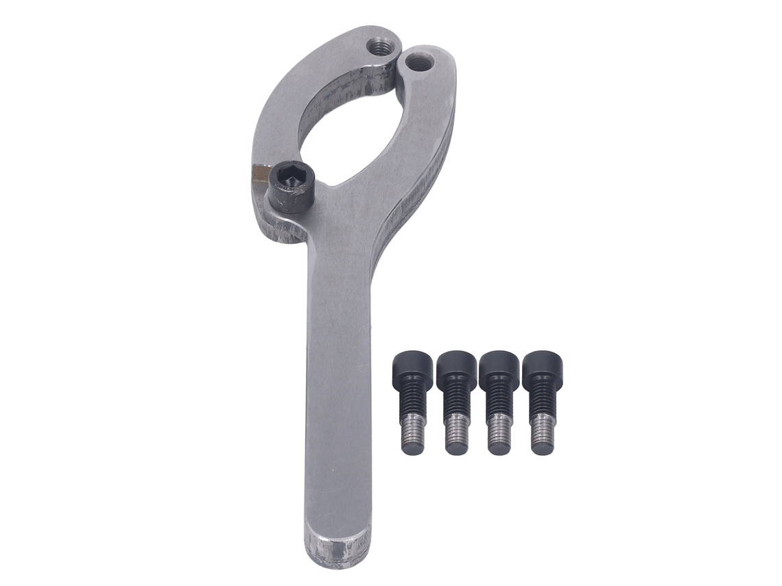 Llave para tuercas de unión de acero aleado, diseño delgado y ajustable.