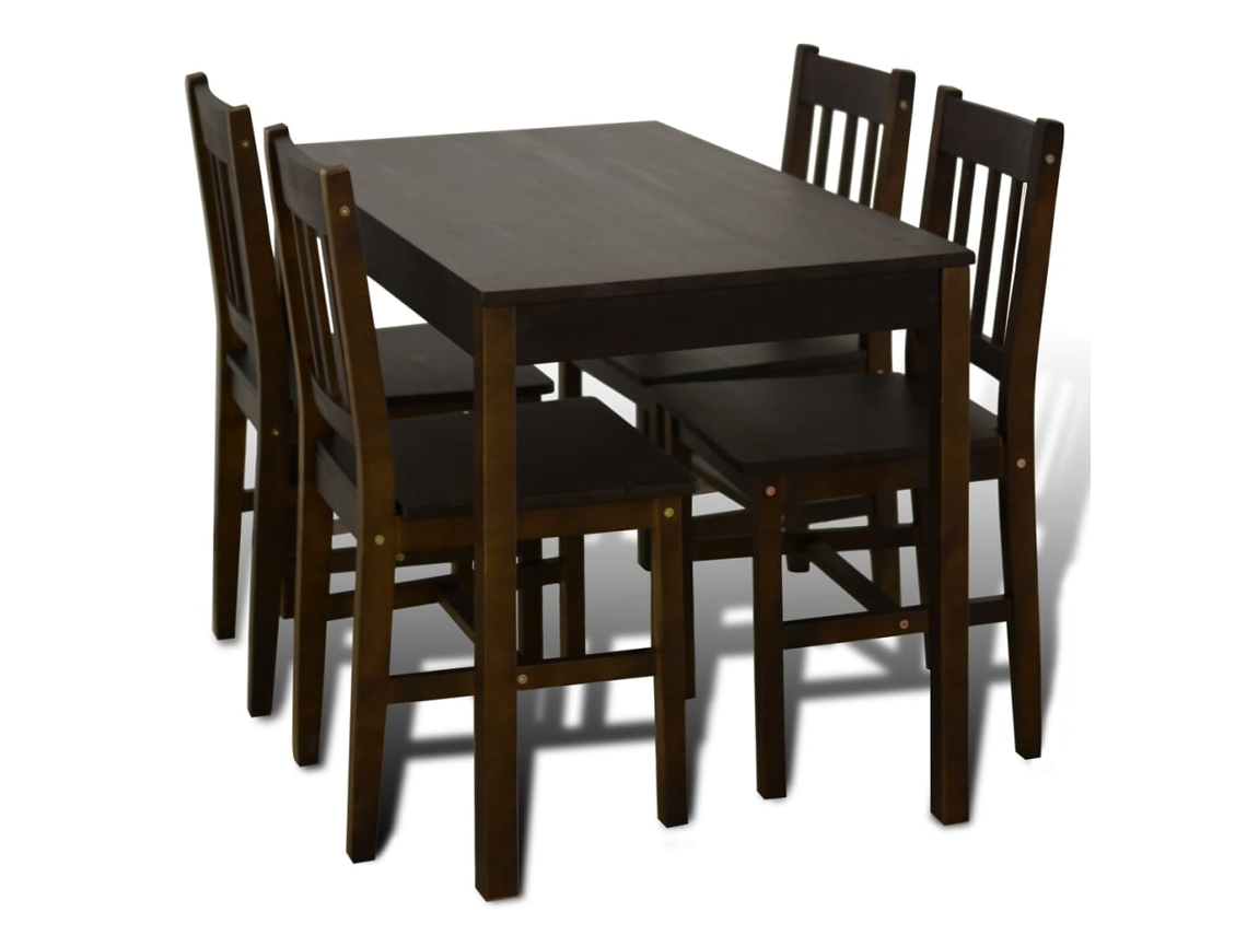 Maison Exclusive - Mesa De Comedor Y 4 Sillas Madera Marrón