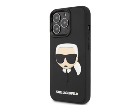 Funda Rubber Karls Head para iPhone 14 Pro Max KARL LAGERFELD Goma Negro