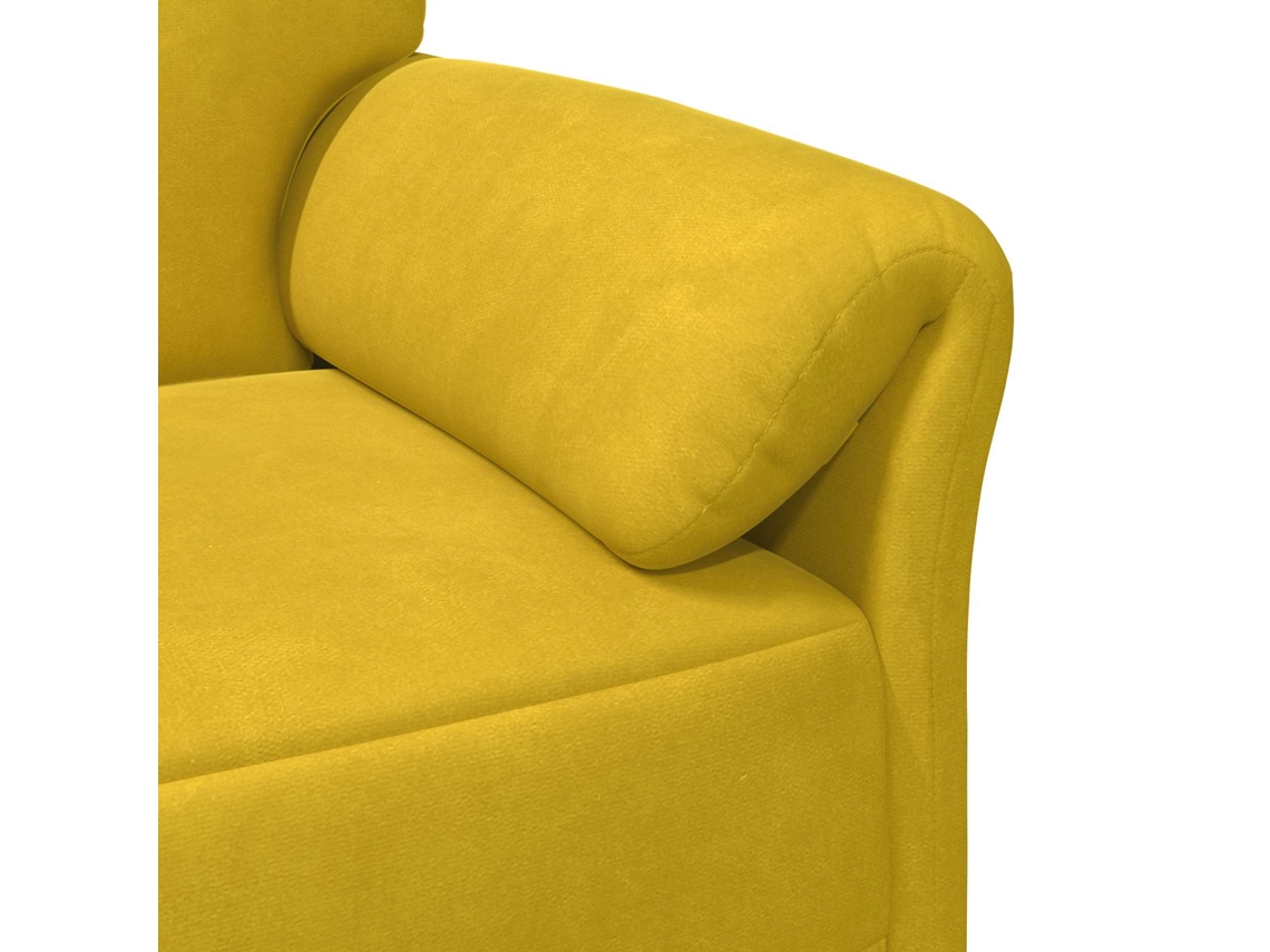 Sofá De 3 Plazas Amarillo 198 X 83 X 95 Cm Terciopelo