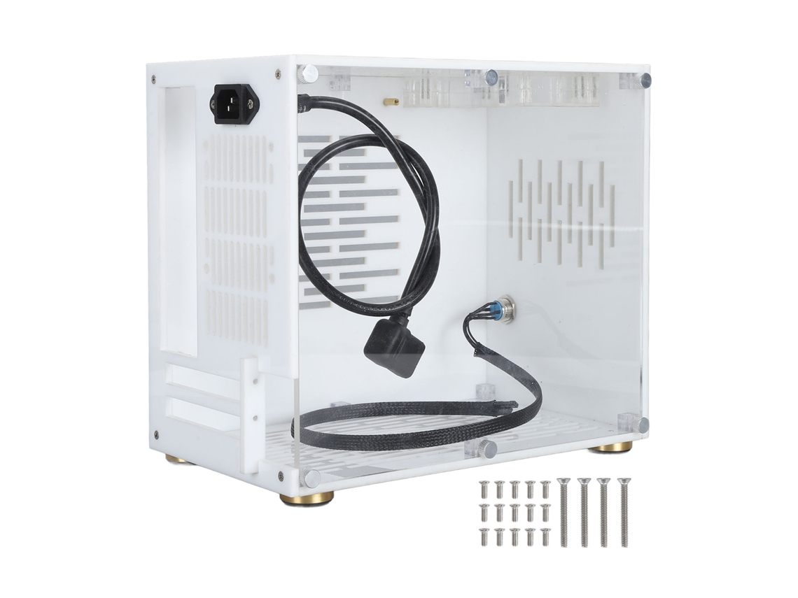 Caja De Computadora Mini Itx Chasis De Escritorio Para Juegos 360 Open Acrílico Transparente Diy 100‑240v
