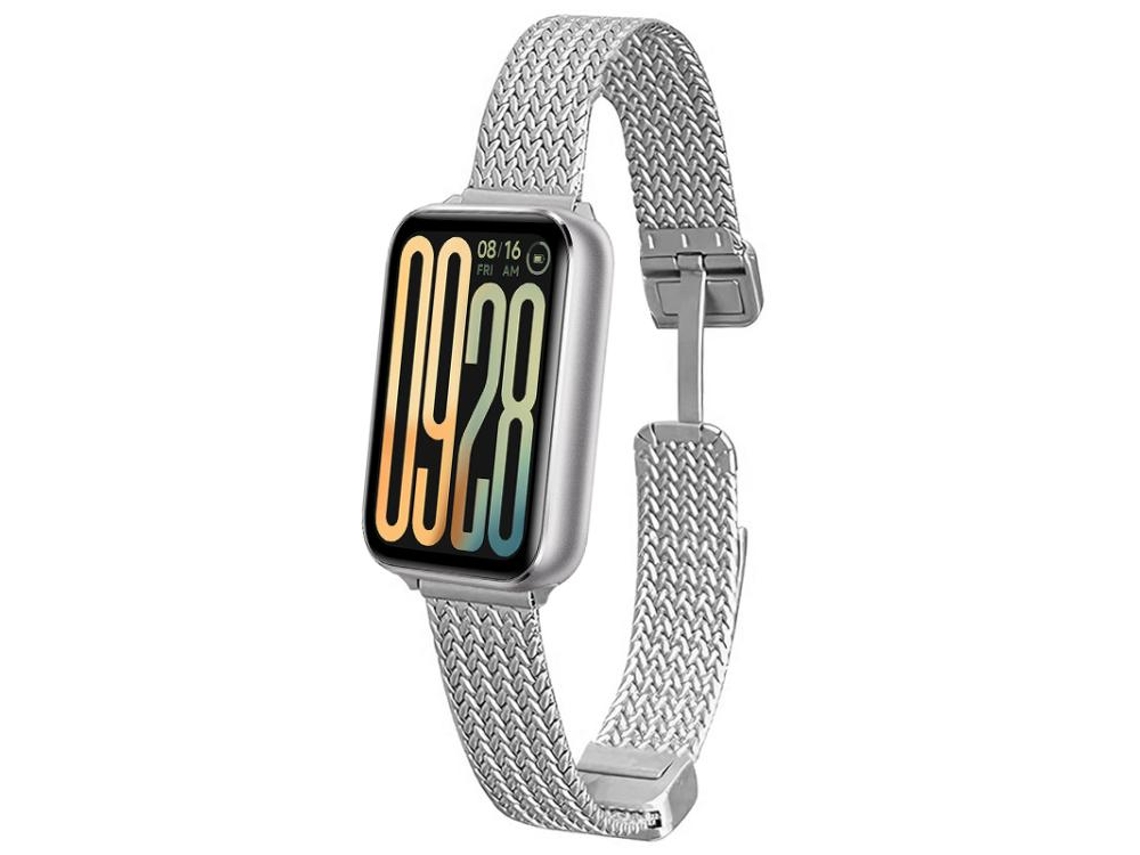 Pulsera para Redmi Watch 6 / 5 / 4 - Acero inoxidable negro - Cierre magnético - Diseño de espiga de trigo
