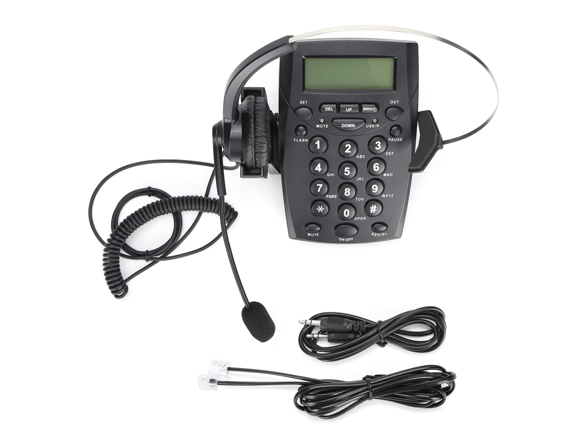 Teléfono Con Cable Para Centro De Llamadas, Con Auriculares Y Micrófono Omnidireccional, Para Uso En La Oficina Y En El Hogar.
