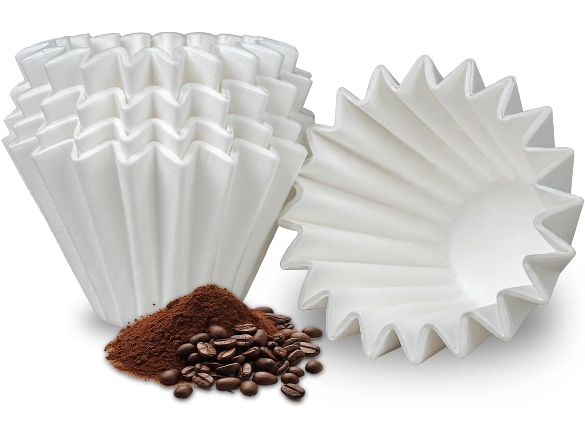 100 Folhas De Filtro De Papel Para Café, 45/155 Mm - Para 1-2 Xícaras De Café - Para Cafeteira Kalita Wave 155