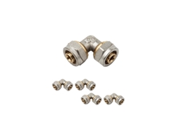 X Codo Para Tubo Multicapa De Compresion 25 Mm, Sin Necesidad De Maquina Prensadora, Gris Suinga