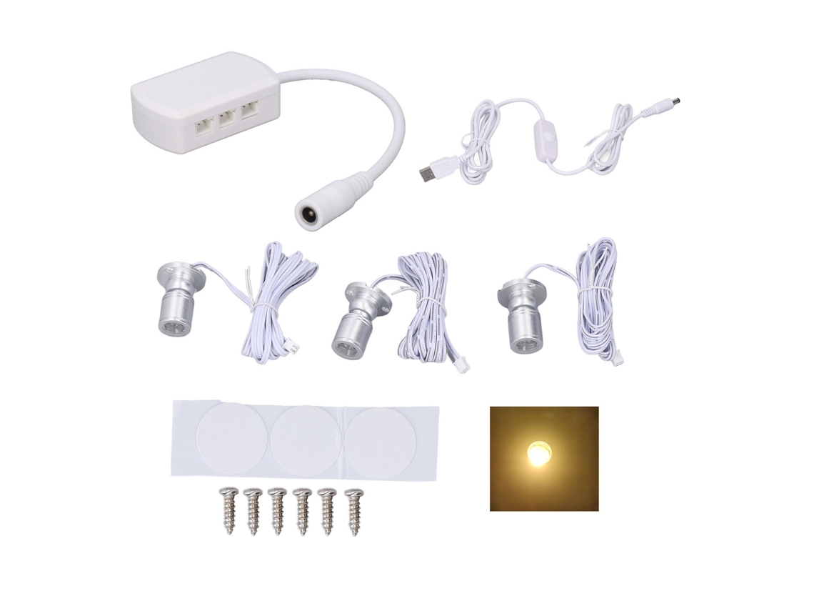Rebe-luz De Punto Led Mini 5v Usb Regulable Para Vitrinas Y Joyería Luz Caliente Plateada Pequeña Luz De Gabinete