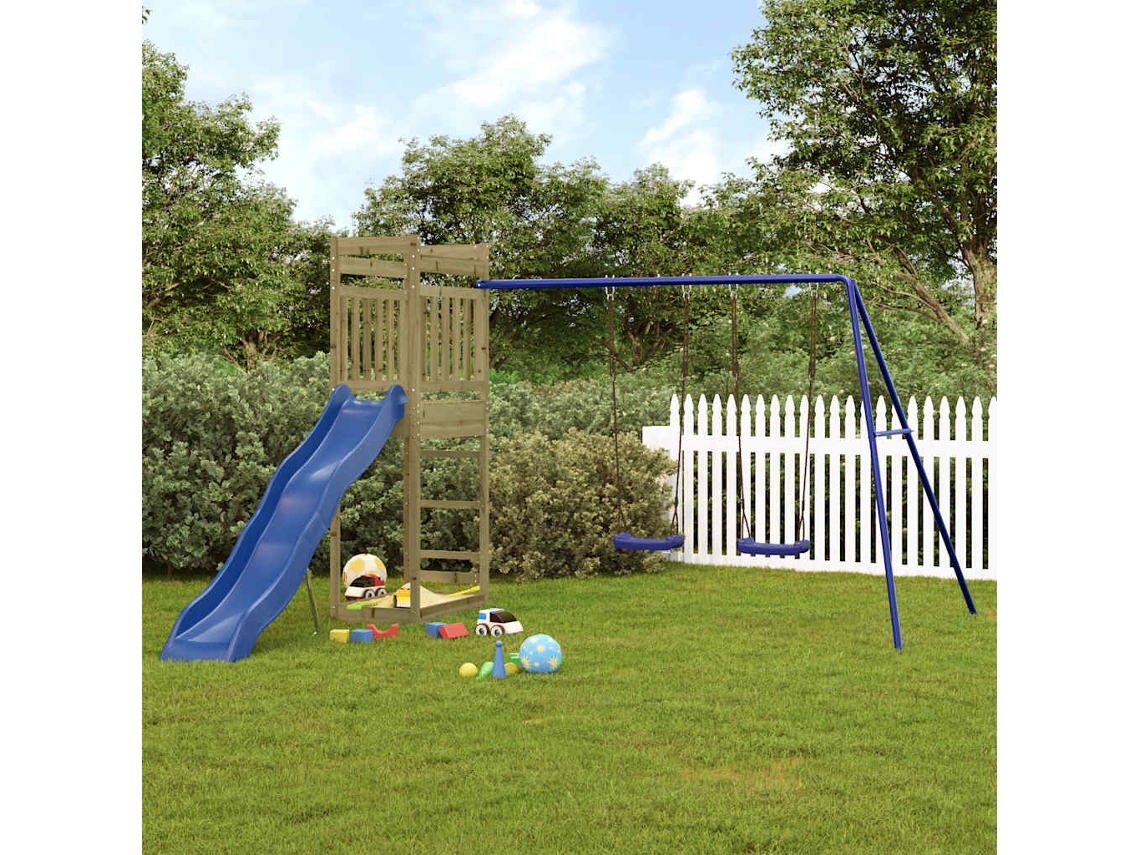Conjunto de juegos para exteriores de madera de pino impregnada Lovely Home Wsd98945