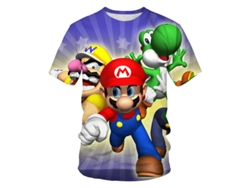 SLOWMOOSE Camiseta Impresa En 3D Para Niños de Super Mario, Camisas de Manga Corta Para Niño - Niña de Verano Color de La Imagen-173 - 11T