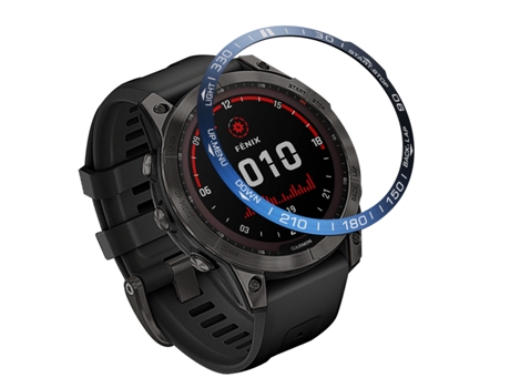 Cubierta del anillo del bisel del dial del Smartwatch para Garmin Fenix 7X (caracteres blancos del anillo azul)