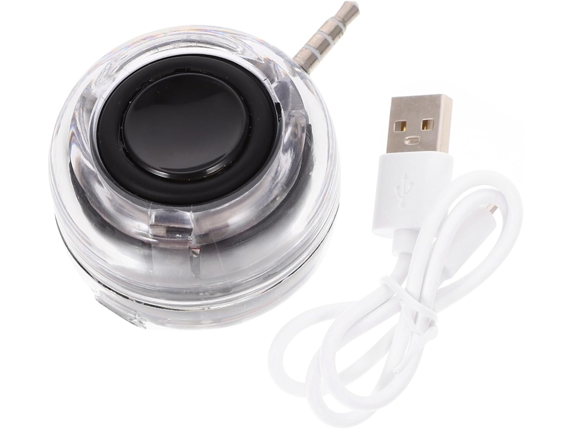 Mini amplificador portátil para celular con altavoz estéreo, Plug and Play, recargable, control de volumen, blanco Jortmrd
