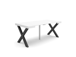 Mesa Consola extensible 180 Para 8 comensales Patas madera maciza Blanco SKRAUT HOME