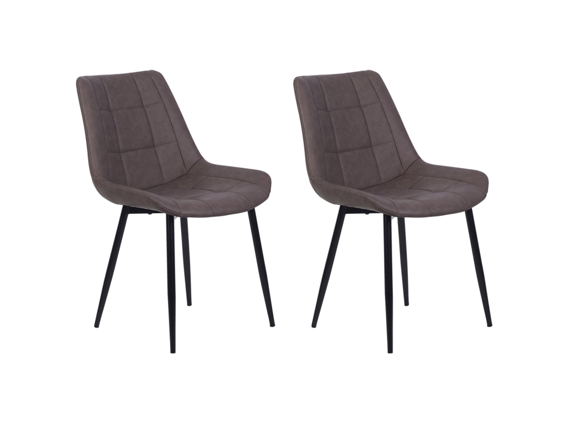 Cadeiras Luxuosas Em Pele Sintética Beliani Melrose Ii De Pele Sintética Castanho 51x58x85