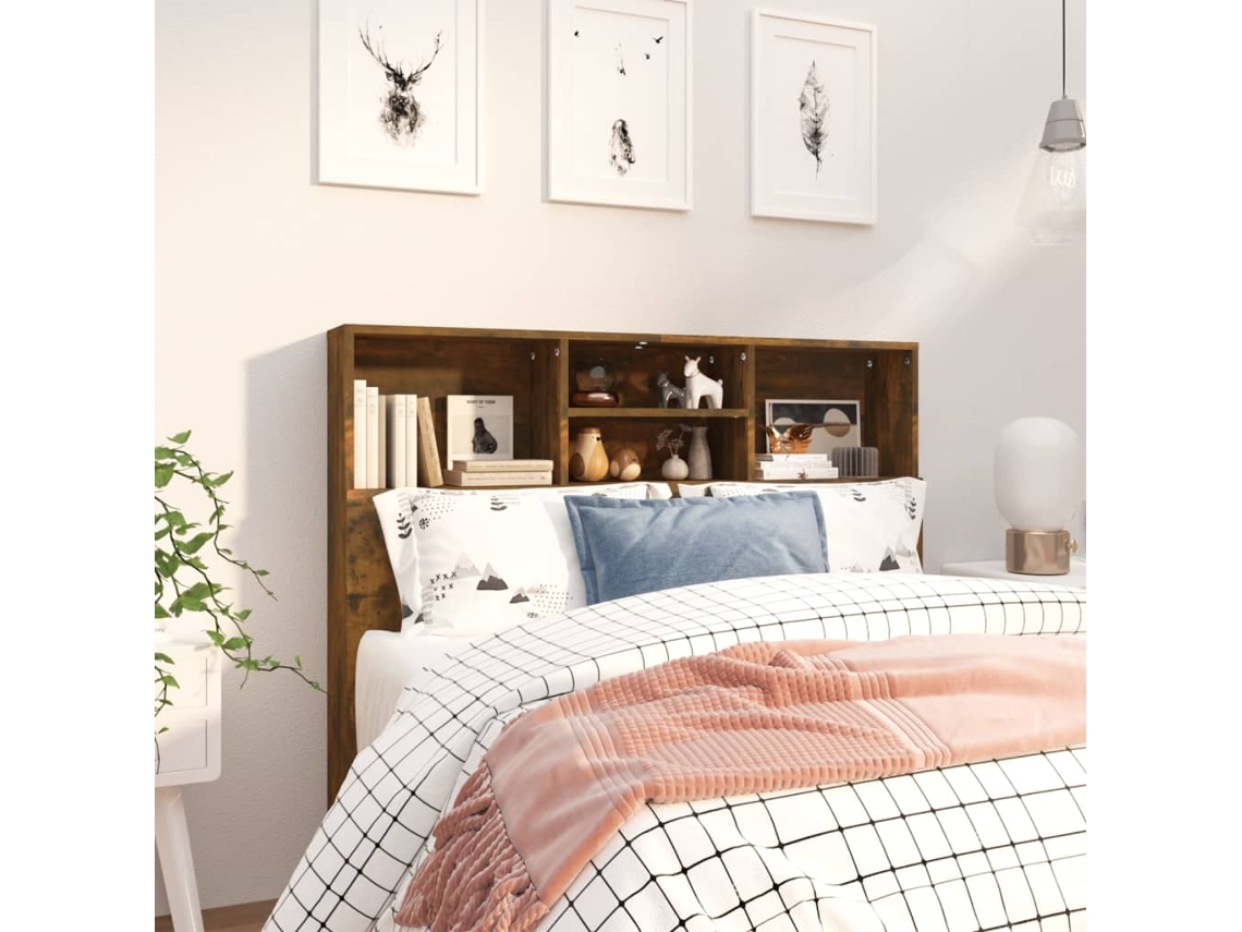 Mueble Cabecero Roble Ahumado 120x19x103,5 Cm
