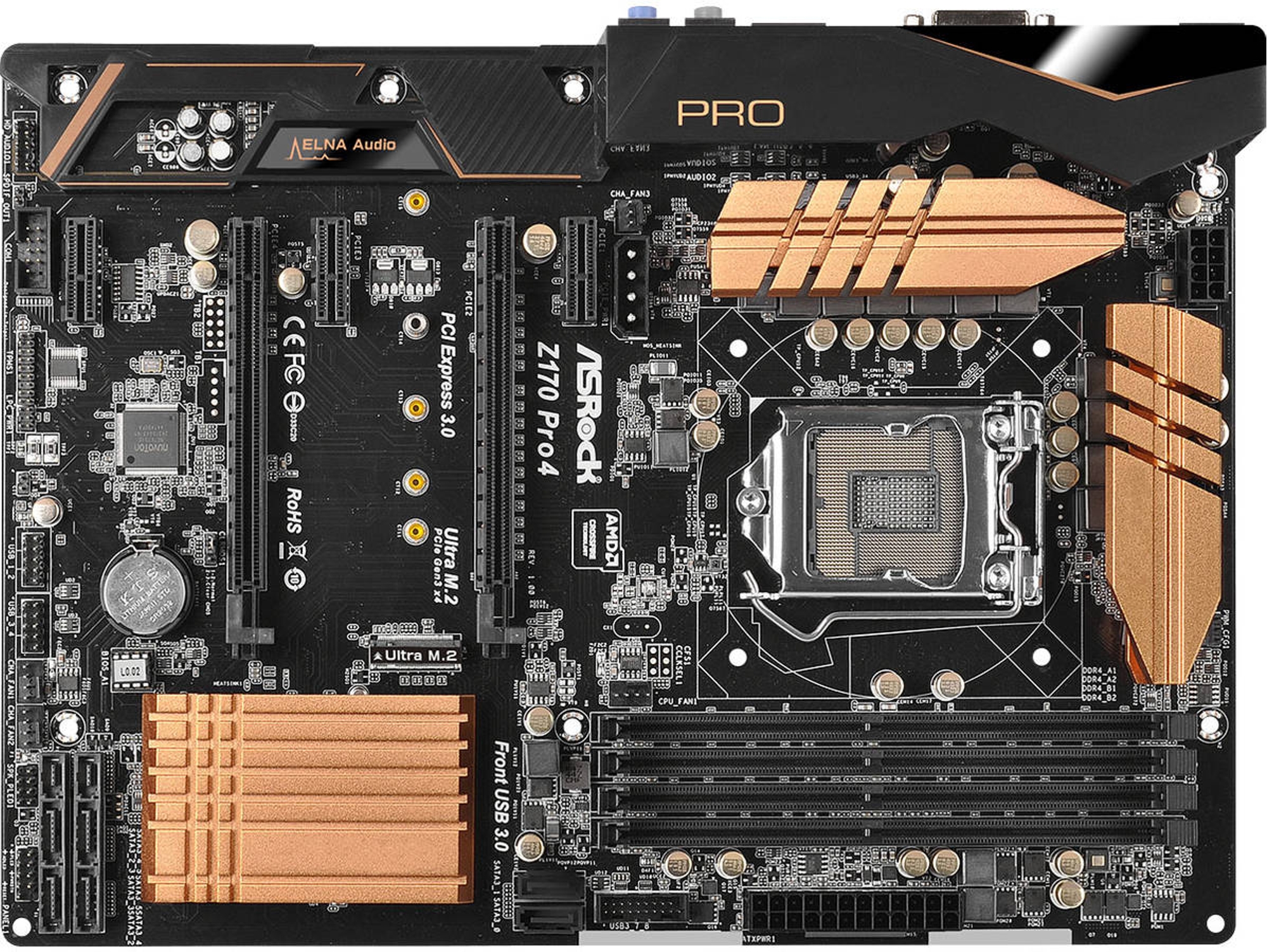 Placa Base ASROCK Z170 Pro4 (Socket LGA1151 - Intel Z170 - ATX)