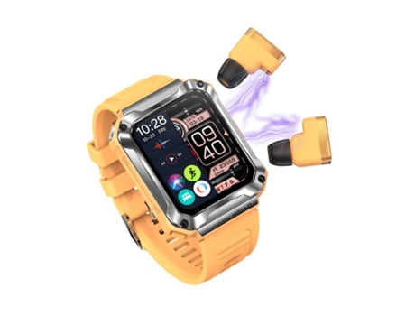 Pulsera Deportiva T93 con auriculares 4G Tws con gran memoria para llamadas Bluetooth Yellow Voice Assistant