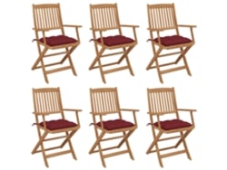 Sillas de jardín plegables de 6 piezas con cojines DKD Home Decor