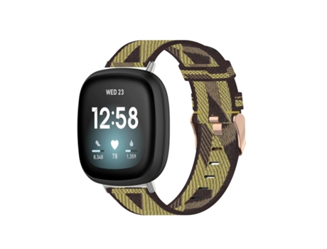 Correa de reloj inteligente de lona de nailon para Fitbit Versa 3 (amarillo)