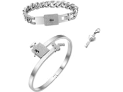 Pulseira Criativa Para Casal Em Aço Inoxidável Concêntrico, 2 Peças, Pulseira Elegante Para Mulheres.