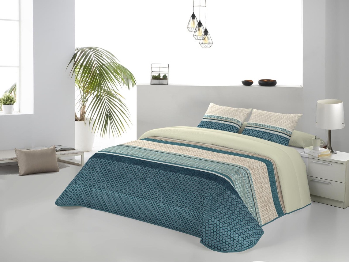 Colcha JVR Mila (Poliéster - Azul - 235 cm)