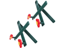 Soporte de lectura plegable de plástico, juego de 2, estampado floral rojo y verde, compacto y portátil. SFUSHOS