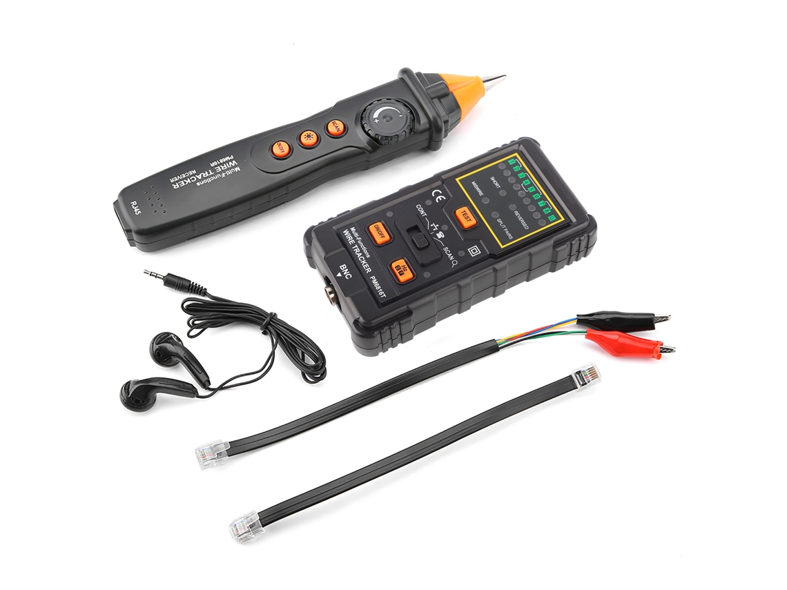 Localizador De Cables Multifuncional Peakmeter Pm6816 Para Rj45 Y Rj11 Con Detección De Circuitos Y Puertos De Conmutación.