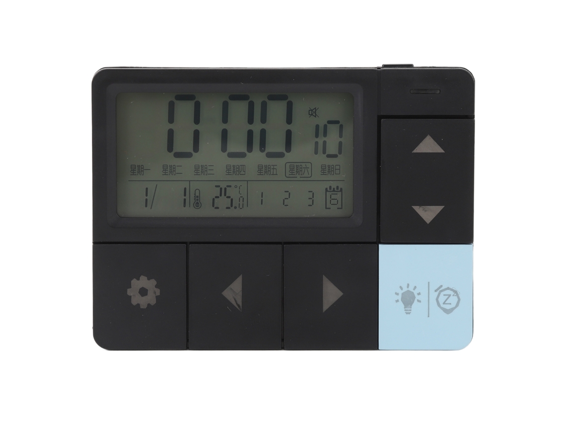 Relógio Despertador Digital Led Com Hora Data Semana Temperatura Display Para Sala Quarto Escritório Preto