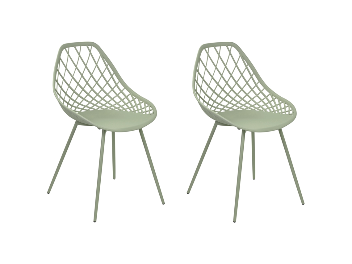 Conjunto de 2 cadeiras de jantar em estilo escandinavo BELIANI Canton ii de Material sintético Verde 46x52x86