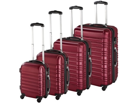 Conjunto de 4 Maletas de Viaje TECTAKE ABS Rojo (35x22x48cm)