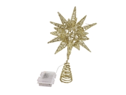 Estrella Decorativa Para Árbol De Navidad, Geométrica 3d Con Luces Led, Funciona Pilas, Hermosa Ilum