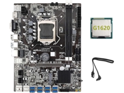Placa Base B75 Para Minería De Eth Con Adaptador Usb 8xpcie + Cpu G1620 + Cable Btc Lga1155 Msata Ddr3
