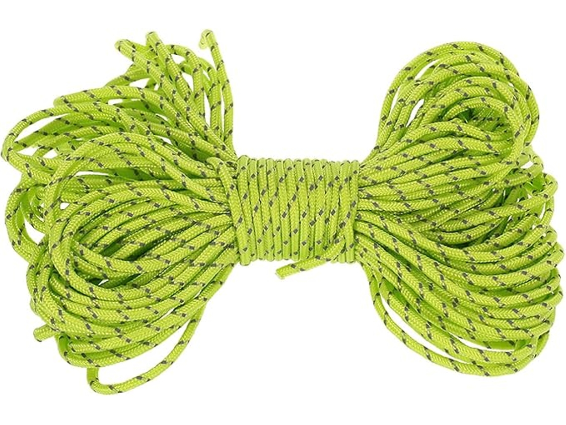 Cuerda reflectante para tiendas/lonas al aire libre (20 m/1 paquete/verde) Czhhmart
