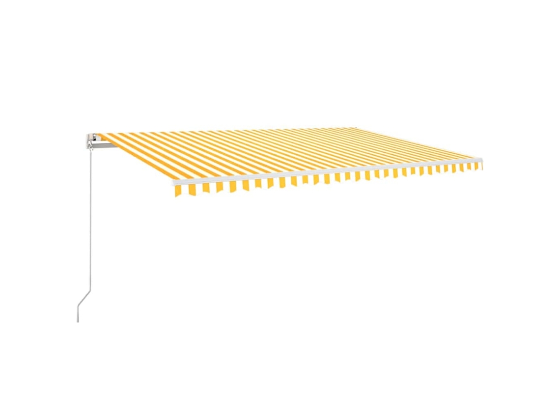 Maison Exclusive - Toldo Automático Led Sensor De Viento Amarillo/blanco 500x300cm