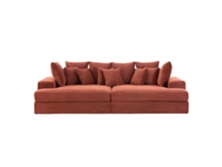 Sofá Cardiff de 4 plazas con asiento profundo en pana color terracota Concept U