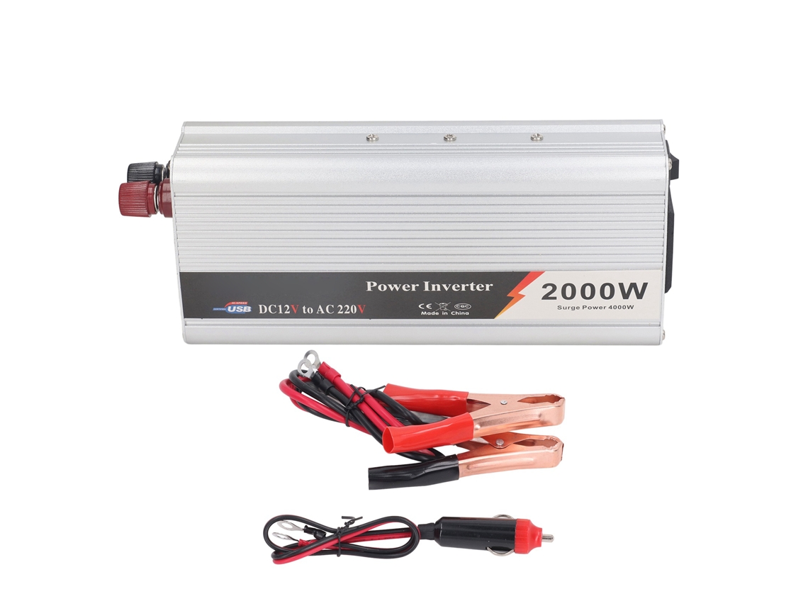 Veloriskku-inversor De Potência Para Carro 2000w Dc 12v Para Ac 220-230v Com Saída Usb 5v Conversor De Onda Senoidal