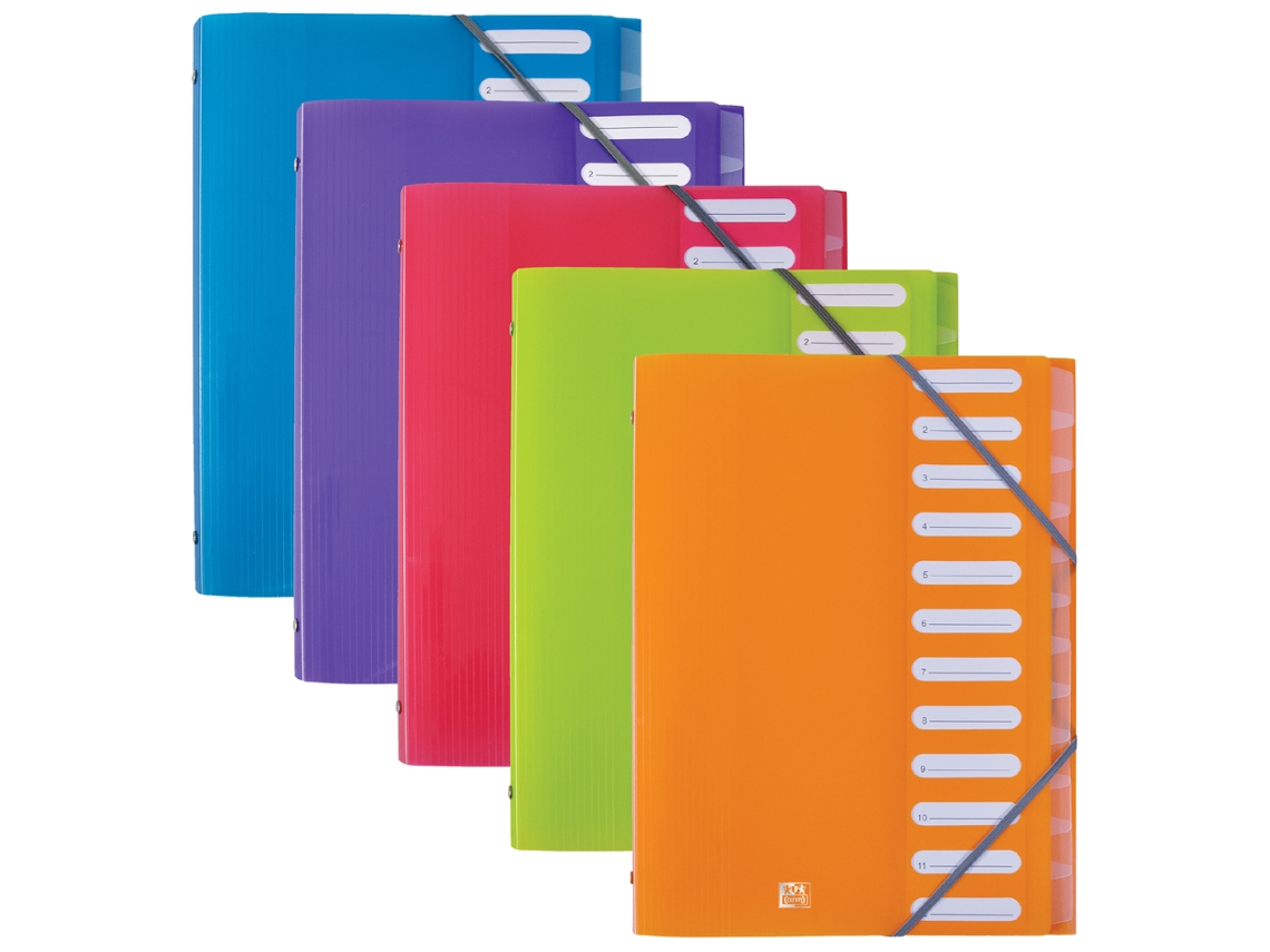 Carpeta OXFORD Elba School Life 12 Compartimentos A4 Pp