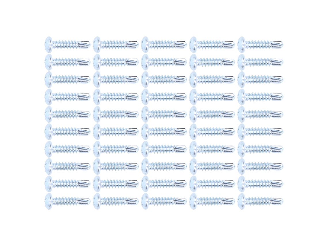 50 Tornillos Autoatacantes De Acero Al Carbono Cruzados 4.2x19mm Juego De Tornillos Para Reparación Cabeza Redonda
