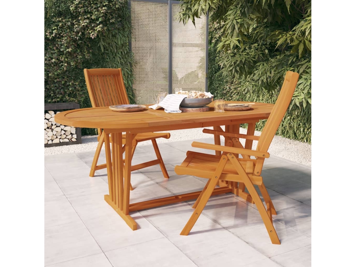 Mesa de Jardín LOVELY HOME Comedor Madera de Eucalipto Maciza (200 x 100 x 75 cm)