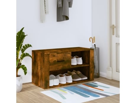 Maison Exclusive Mueble zapatero madera contrachapada blanco brillo  80x35x45 cm