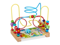 Relaxdays Laço De Motricidade, Brinquedo Em Madeira, Veículos, A Partir De 3 Anos, Colorido Para Meninas E Meninos