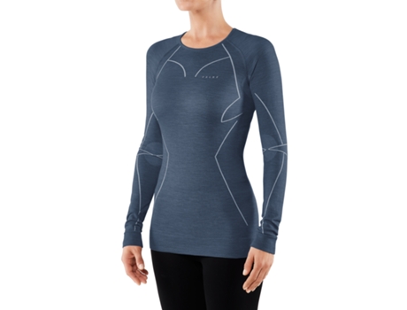 Blusa para Mujer FALKE Wool-Tech Azul para Fitness (XL)